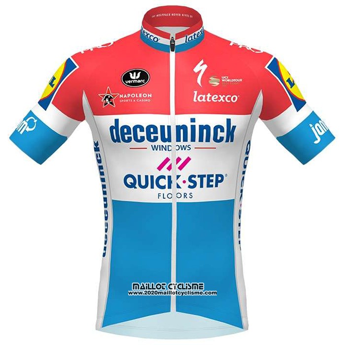 2020 Maillot Ciclismo Deceuninck Quick Step Champion Pays Bas Manches Courtes et Cuissard